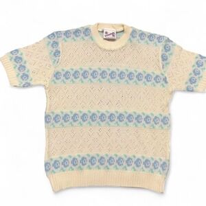 Honeybells Vintage Rose Pastel Sweater‎ Dainty Cottagecore Grannycore Grandma